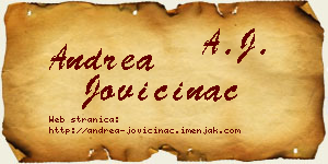 Andrea Jovičinac vizit kartica